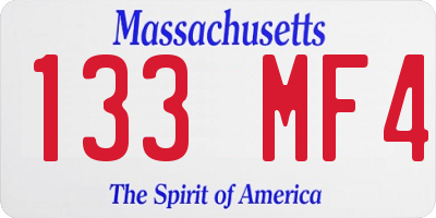 MA license plate 133MF4