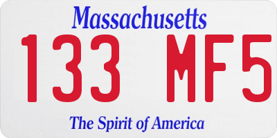 MA license plate 133MF5