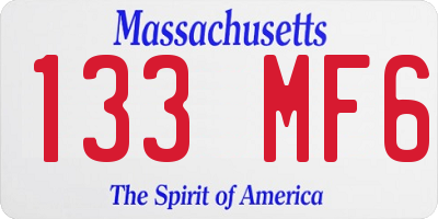 MA license plate 133MF6