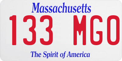 MA license plate 133MG0