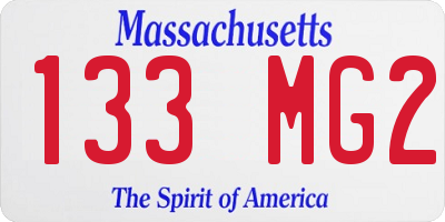 MA license plate 133MG2