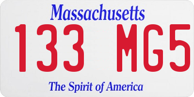 MA license plate 133MG5