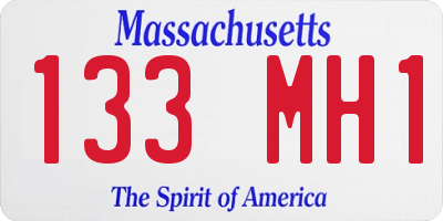 MA license plate 133MH1