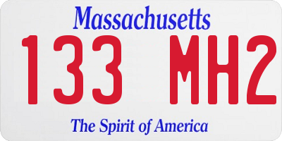 MA license plate 133MH2