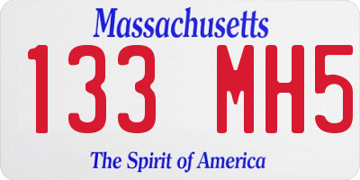 MA license plate 133MH5