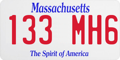 MA license plate 133MH6