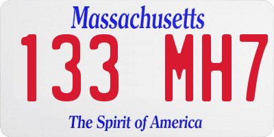 MA license plate 133MH7