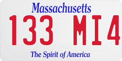 MA license plate 133MI4