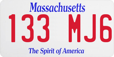 MA license plate 133MJ6