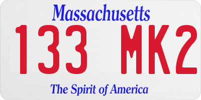 MA license plate 133MK2