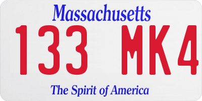 MA license plate 133MK4