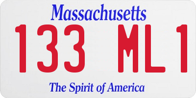 MA license plate 133ML1