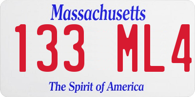 MA license plate 133ML4