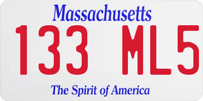 MA license plate 133ML5