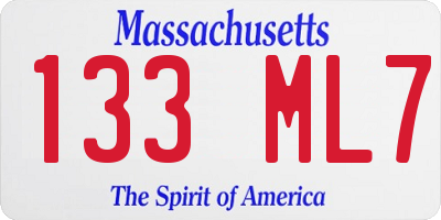 MA license plate 133ML7