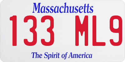 MA license plate 133ML9