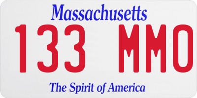 MA license plate 133MM0