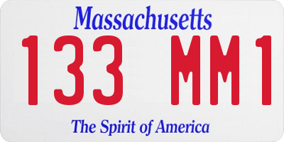 MA license plate 133MM1