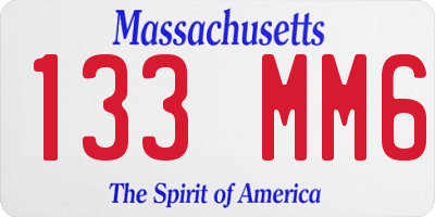 MA license plate 133MM6