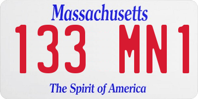 MA license plate 133MN1