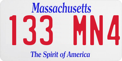MA license plate 133MN4