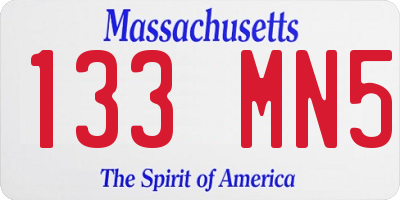 MA license plate 133MN5