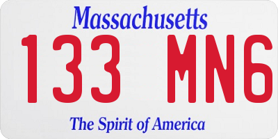 MA license plate 133MN6