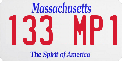 MA license plate 133MP1
