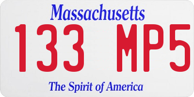 MA license plate 133MP5