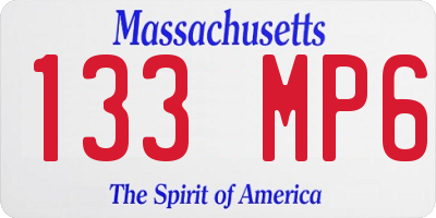 MA license plate 133MP6