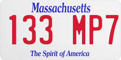 MA license plate 133MP7