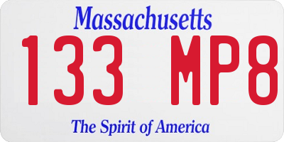 MA license plate 133MP8