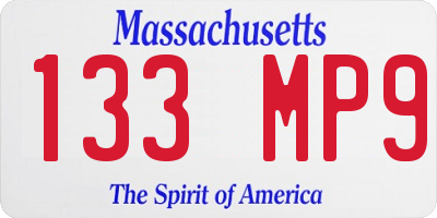 MA license plate 133MP9