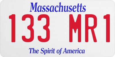 MA license plate 133MR1
