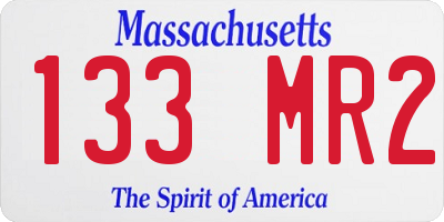 MA license plate 133MR2