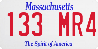 MA license plate 133MR4