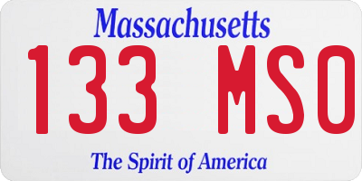 MA license plate 133MS0