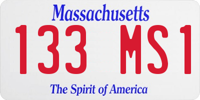 MA license plate 133MS1