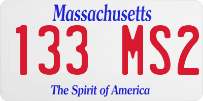 MA license plate 133MS2