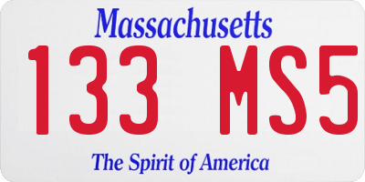 MA license plate 133MS5