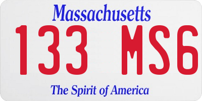 MA license plate 133MS6