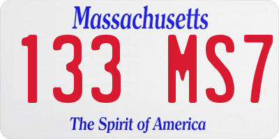 MA license plate 133MS7