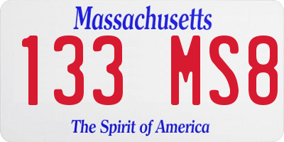 MA license plate 133MS8