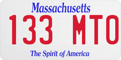 MA license plate 133MT0