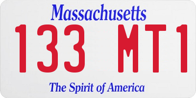 MA license plate 133MT1