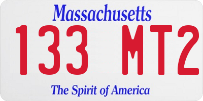 MA license plate 133MT2