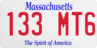 MA license plate 133MT6