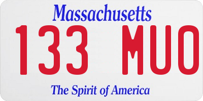 MA license plate 133MU0