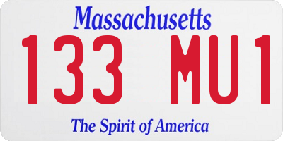 MA license plate 133MU1