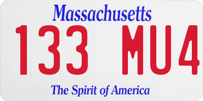 MA license plate 133MU4